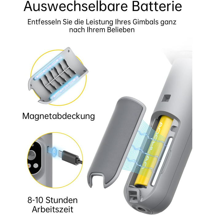 Стабілізатор для смартфона AOCHUAN Smart X Pro (3-осьовий, з RGB-підсвічуванням, для iPhone/Android)