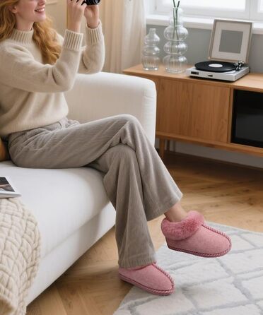 Домашні тапочки COFACE для жінок, зручні, з піною Memory Foam, з фетру, зимові, розмір 36-43 (рожеві, 41 EU)