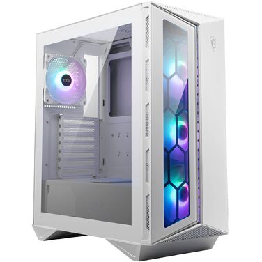 Корпус ПК MSI MPG GUNGNIR 110R White Mid-Tower з загартованим склом, підтримка ATX/M-ATX/Mini-ITX, 4 x 120mm ARGB вентилятори, USB 3.2 Gen 2x2