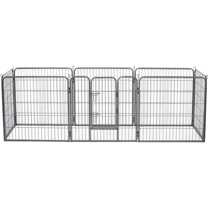 Lionto Вольєр для цуценят та дрібних тварин, 80x80 см, розширюваний вольєр для собак, вольєр для собак у квартиру/сад, з дверцятами та замком, стійкий до погодних умов, 8 елементів