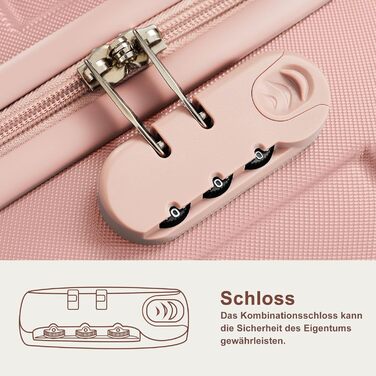 Набір валіз Merax 3 шт. з ABS-пластику з колесами та TSA-замком сіро-зеленого кольору (кофесет 5 шт., світло-рожевий)