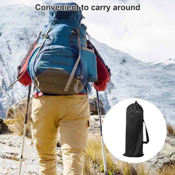 Зручний складаний стільчик для кемпінгу та відпочинку на природі, 33 см, чорний