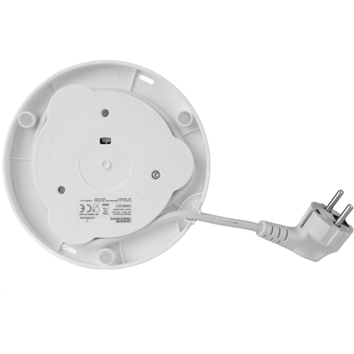 Електричний чайник LEHMANN з нержавіючої сталі 1.7L, 2200W, швидкий нагрів, подвійні стінки, автовимкнення та захист від перегріву, BPA-free, для дитячого харчування, чаю та кави (білий)