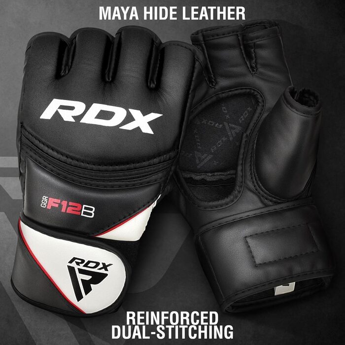 Боксерські рукавички RDX Profi MMA: шкіра Maya Hide, для спарингу, кикбоксингу, муай-тай, чоловічі/жіночі
