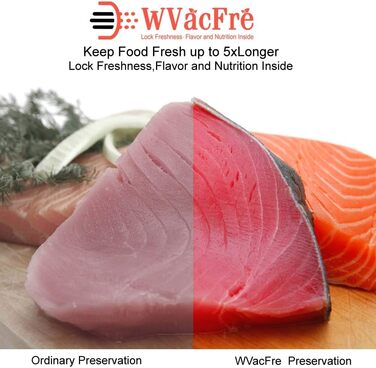 WVacFre 100-Piece Vacuum Bags 15x25cm (50) and 20x30cm (50) - Vacuum Bags for Food, BPA-Free Vacuum Sealer Bags for Vacuum Sealers and Foil Sealers Suitable