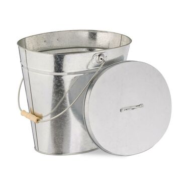 Relaxdays Galvanized Ash Bucket with Lid