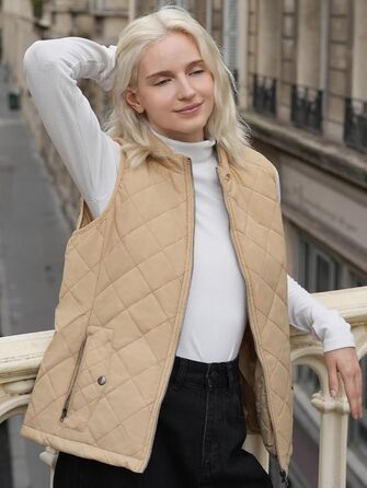 Жіноча жилетка Fuinloth: легка степкова жилетка без рукавів, осінь, колір хакі