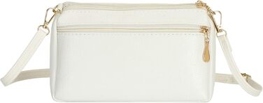 Сумка жіноча через плече біла з тисненням, легка PU шкіра, елегантна сумка-месенджер