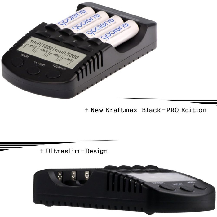 Зарядний пристрій Kraftmax BC-4000 Pro для NiMH AA/AAA акумуляторів з LCD, USB, функцією розряду та відновлення