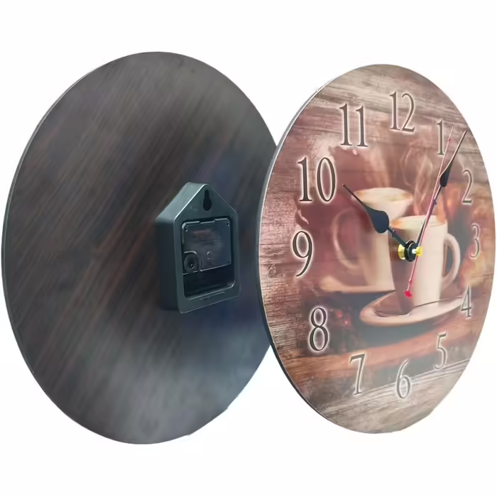 YOAI Wall Clock Kitchen Clock Antique Nostalgia Rustic Country House Quartz Silent (No Ticking) Kitchen Clock 30CM / 12 Inch (Cappuccino (Coffee))