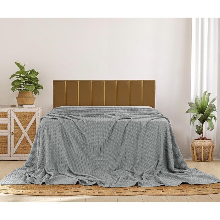 Ковдра Baumwoll Waffeldecke Utopia Bedding з бавовни, 300 GSM, 152x127 см, м'яка, легка, дихаюча, для всіх сезонів (304x304 см, Куль Грау)