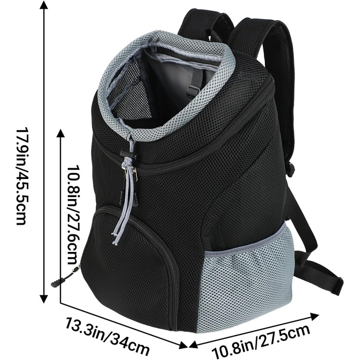 Рюкзак для тварин 3-7 кг - регульований, дихаючий, з передньою кишенею для собак та котів - дизайн 