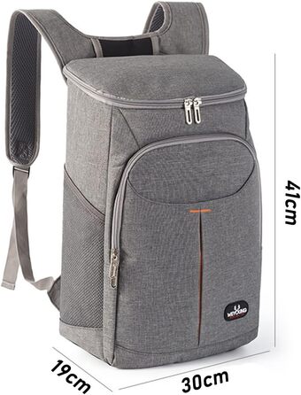 Рюкзак-холодильник 25L: терморюкзак для пікніка, пляжу, кемпінгу, BBQ, подорожей (сірий)