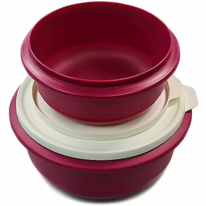 Tupperware Mixing Bowl Pro 2.0 L + 1.0 L Dark Pink Dough Bowl, Yeast Dough, Proofing Bowl