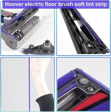 Replacement Brush for Dyson V6 V7 V8 V10 V11 Soft Bristle Floor Brush, Soft Roller for Dyson Accessories, with 6 Felt Strips for Dyson Vacuum Cleaners, Cleaning and Dust Removal ABS