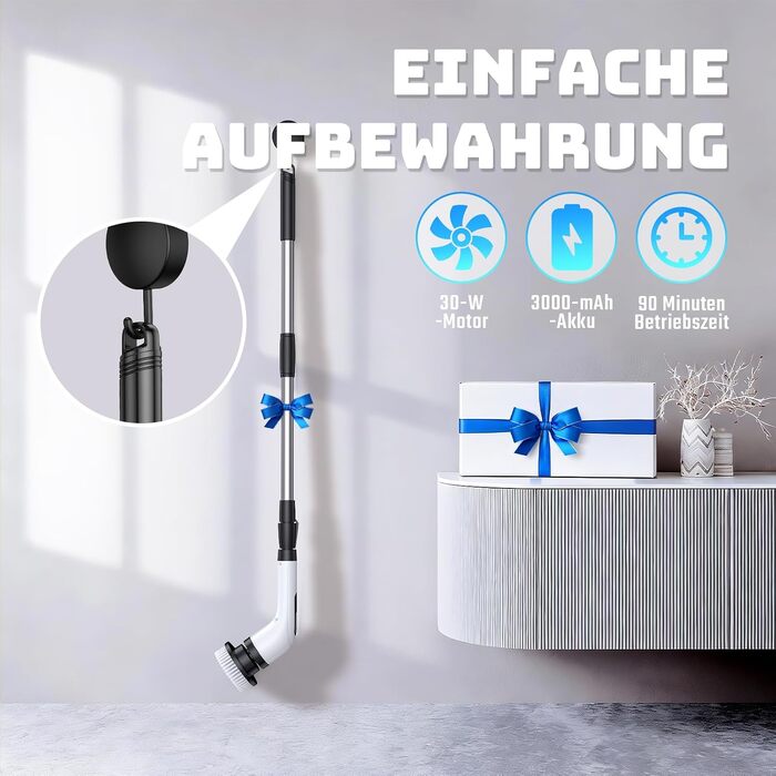 Електрична щітка для чищення Highyes Spin Scrubber, водонепроникна IPX7, біла