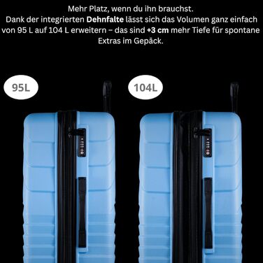 Валіза Cocoono Hartschalenkoffer XL блакитна – 95-104 л, 8 коліс, ABS, TSA, телескопічна ручка