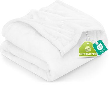 Плед Utopia Bedding: теплий та м'який флісовий плед 200x150 см для ліжка, дивана та крісла (білий)