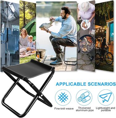 Складаний туристичний стільчик для кемпінгу, риболовлі та відпочинку на природі, 30см, 150 кг, з сумкою, посилений сталевий каркас