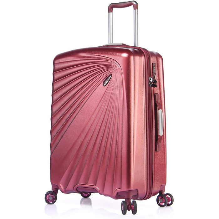 ABISTAB VERAGE Kinetic 4-Wheel Trolley Large Lightweight - L-76cm, 106-127L Expandable, TSA Lock, ABS/PC Hard Shell Suitcase, Travel Suitcase, Burgundy