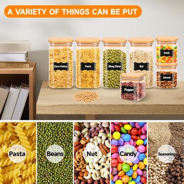 Набір скляних контейнерів для зберігання 12 шт. (750мл/430мл) з кришкою, кутові, для продуктів, кухні