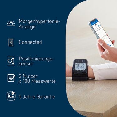 Тонометр на зап'ясті OMRON RS7 Intelli IT з Bluetooth, клінічно перевірений, Testsieger Stiftung Warentest 09/2020