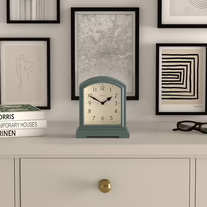 JONES CLOCKS® Tavern Mantel Clock | Traditional/Classic Design | Bedroom Clock | Living Room Clock | Office Clock | Mantel Clock | Table Clock | Gift Clock | Small Clock (Green)