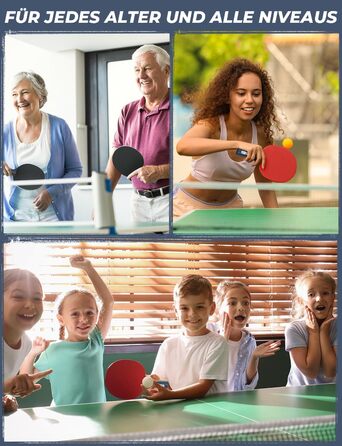 Набір для настільного тенісу Glymnis: 4 ракетки, 8 м'ячів, компактна сумка. Підходить для початківців, сім'ї та професіоналів