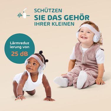 Захисні навушники для немовлят Babeprotect Ear Protect, шумопоглинання 25 дБ, регульовані та комфортні, бежеві (сертифікат CE)