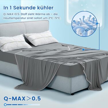 Охолоджуюча ковдра PHF Arc-Chill 220x240 см, двостороння, з ефектом самоохолодження, сіра (антрацит)