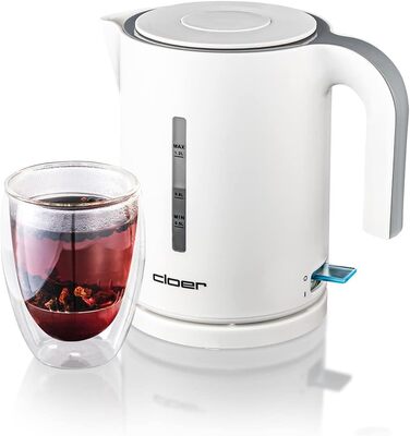 Електричний чайник Cloer 4111, 1.7 л, білий, 2200 Вт, з індикатором рівня води, захист від сухого кипіння та перегріву