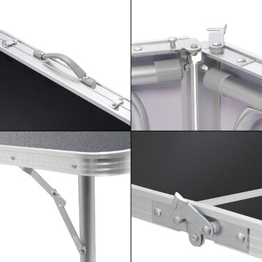 Складаний багатофункціональний стіл для кемпінгу, ринку, саду: 120 x 60 см (Чорний)