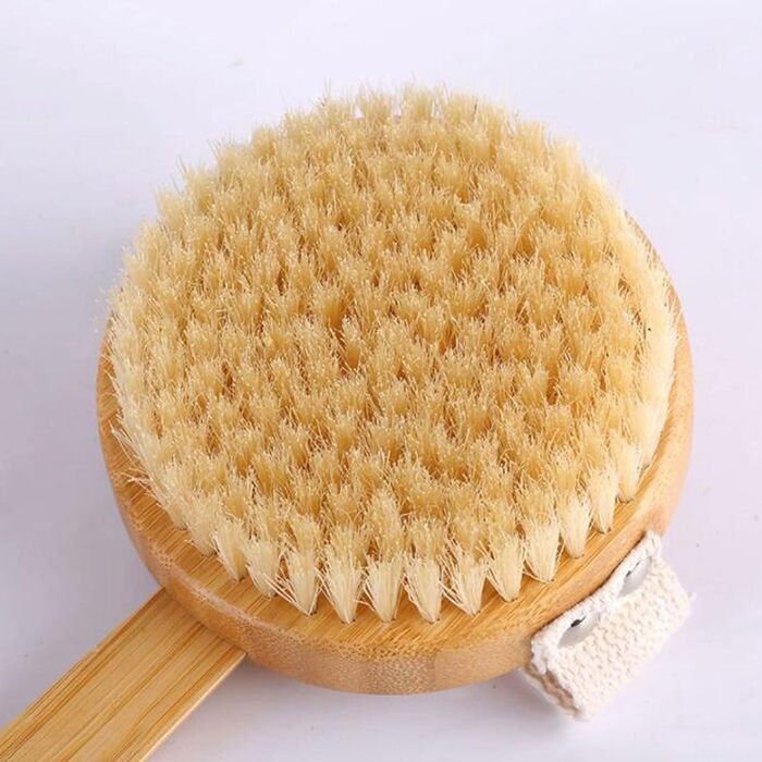 17.7-inch Bath and Body Brushes for Women, Boar Bristle, Long Handle, Bath Brushes, Back Scrubber for Shower for Men, Bamboo Shower Brushes