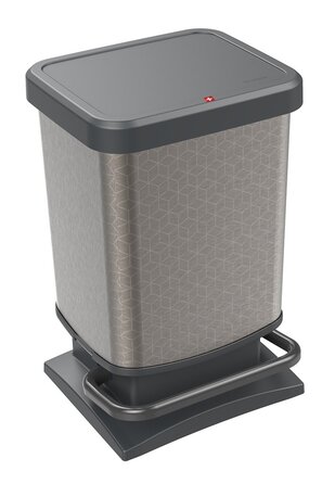 Відро для сміття Ho Paso 20л з кришкою, пластик (PP перероблений), BPA-free, Hexagon