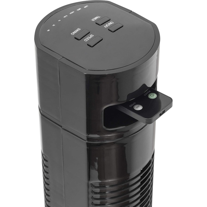 Турбовентилятор Bestron AFT760Z з 3 швидкостями, осциляцією 75°, таймером та висотою 78 см (чорний)