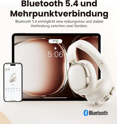 Навушники бездротові Edifier ES850NB з шумозаглушенням, Hi-Res Audio, Bluetooth 5.4, LDAC, 92 год роботи, слонова кістка