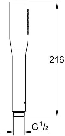 GROHE Vitalio Get - Hand Shower 1 Spray Pattern (perfect spray pattern, suitable for flow heaters, double-walled hand shower, Anti-limescale system), silver, 27458000
