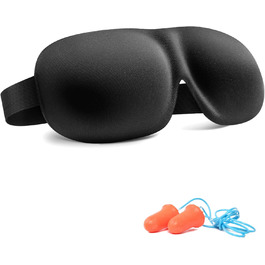 Маска для сну Trilancer 3D з Memory Foam та шумоізоляційними вкладами, для чоловіків та жінок | Абсолютна темрява