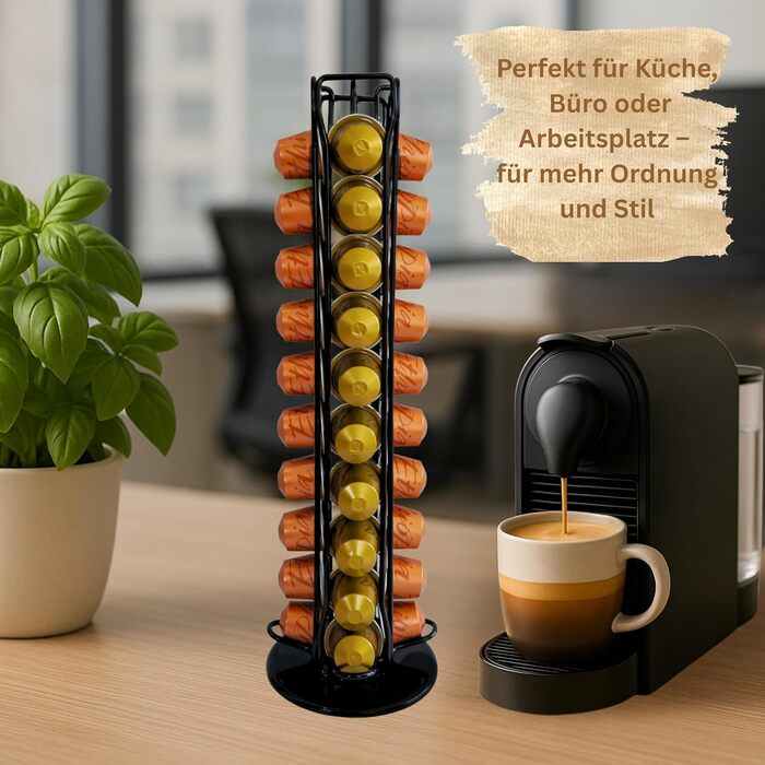 Тримач для капсул Nespresso Alpenature, органайзер для кавових капсул, чорний, з антиковзким дном