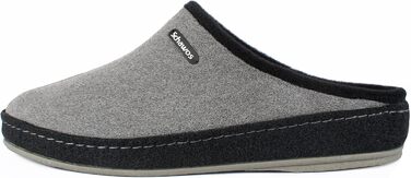 Чоловічі фетрові домашні тапочки Schawos 6030, теплі, з підкладкою з вовни, з устілкою, неслизька підошва (45 EU, Антрацит 10w)