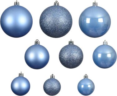 Набір ялинкових прикрас Kaemingk, 30 шт., 6 см, пластик, класичний дизайн, небесно-блакитні