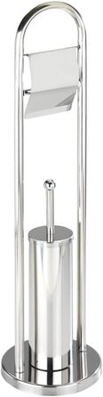 Набір для туалету WENKO Vasto з нержавіючої сталі 2 в 1: тримач туалетного паперу та щітка для унітазу, Ø 22 x 81 см