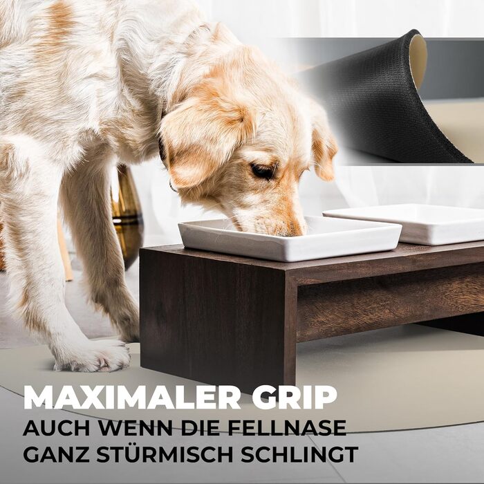 Килимок для годівлі котів та собак Miggo® Premium, 50x80 см, бежевий. Захист від пролиття, XL, штучна шкіра