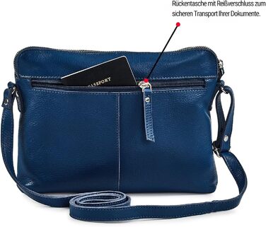 Сумка через плече Wise Owl з натуральної шкіри: жіноча та чоловіча, маленька сумка-кросбоді, 5 відділень, колір сапфіровий блакитний, шкіра наппа