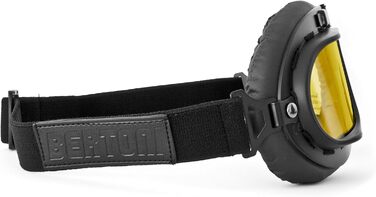 Мотоокуляри Bertoni AF195 для Harley та Chopper, чорна екошкіра, жовті лінзи, вінтажні захисні окуляри