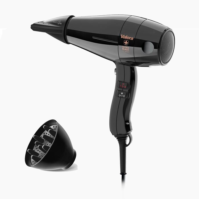 Професійний фен Valera Swiss Silent Jet 8500 Ultrablack: 2000W, 6 температур, іонізація, супер-зручний кабель