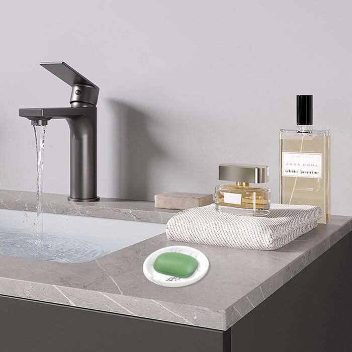 Підставка для мила MYLERCT для ванної кімнати та кухні, 11.5 x 10 см, з антиковзними наклейками, з імітацією мармуру