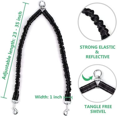 Висувна повід для 2 маленьких собак (до 20 кг кожна), 4.8 м, повід з мішками для екскрементів, неслизька ручка, одномісне управління, 360 градусів без переплетень, сірий, розмір M