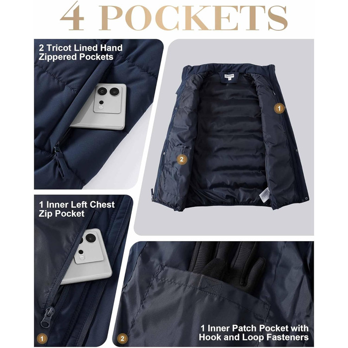 Чоловіча степкова жилетка 33000ft - тепла спортивна жилетка для туризму, гольфу, їзди на конях та активного відпочинку. Водовідштовхуюча жилетка з 4 кишенями. Колір: темно-синій, розмір S