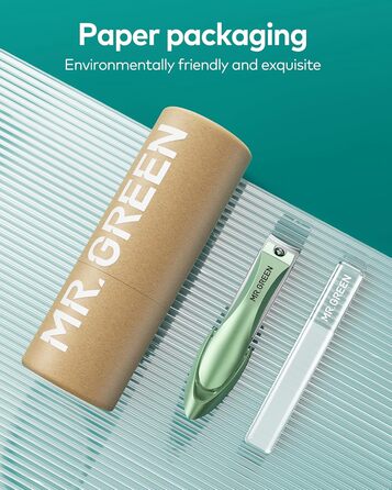 Професійний набір для манікюру MR.GREEN: кусачки для нігтів з пилкою, для чоловіків, жінок, дітей та літніх людей, зелений колір, подарункова упаковка